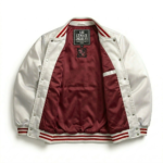 Handmade Unisex White Satin Basketball Jacket Classic Streetwear Comfortable Fit - Image 3