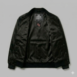 Handmade Black Hockey Satin Bomber Jacket | Unisex Varsity Style - Image 3