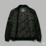 Handmade Black Varsity Satin Football Jacket | Lightweight Bomber - Image 3